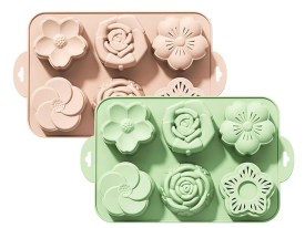 Molde silicona 6 flores distintas grandes